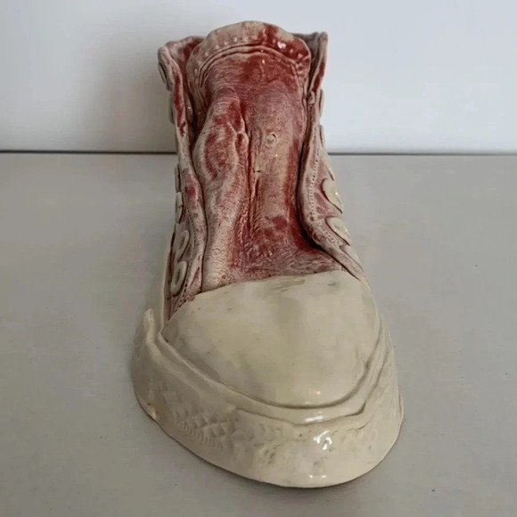 Fayezart Signed Northwest Studio Art Pottery Sneaker Converse Shoe Red - Picture 4 of 16